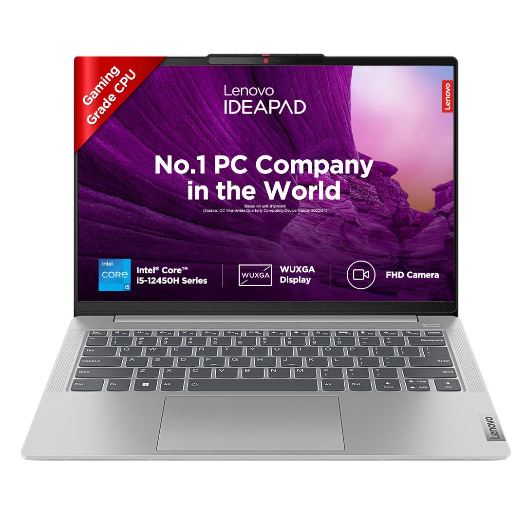 Lenovo IdeaPad Slim 5 12th Gen Intel Core i5 12450H 14" (36cm) WUXGA IPS 300Nits Thin and Light Laptop (16GB/1TB SSD/Win 11/Office 21/BacklitKB/FHD Camera/Alexa/3 Mon Game Pass/Grey/1.46Kg),83BF0043IN 
