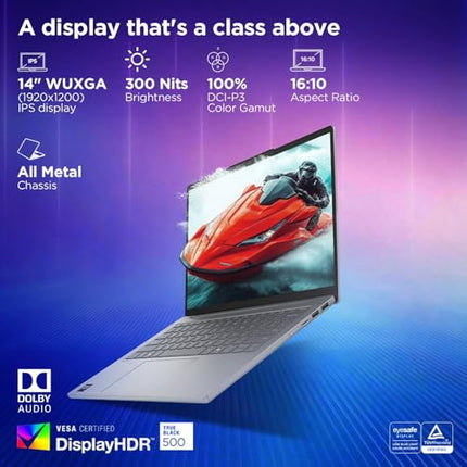 Lenovo IdeaPad Slim 5 AMD Ryzen AI 5 330 (16GB RAM/512GB SSD/14 (35.5cm)/WUXGA IPS/Copilot+ PC/Windows 11/Office Home 2024/Backlit Keyboard/1Yr ADP Free/Grey/1.4Kg), 83HX008XIN AI Laptop 