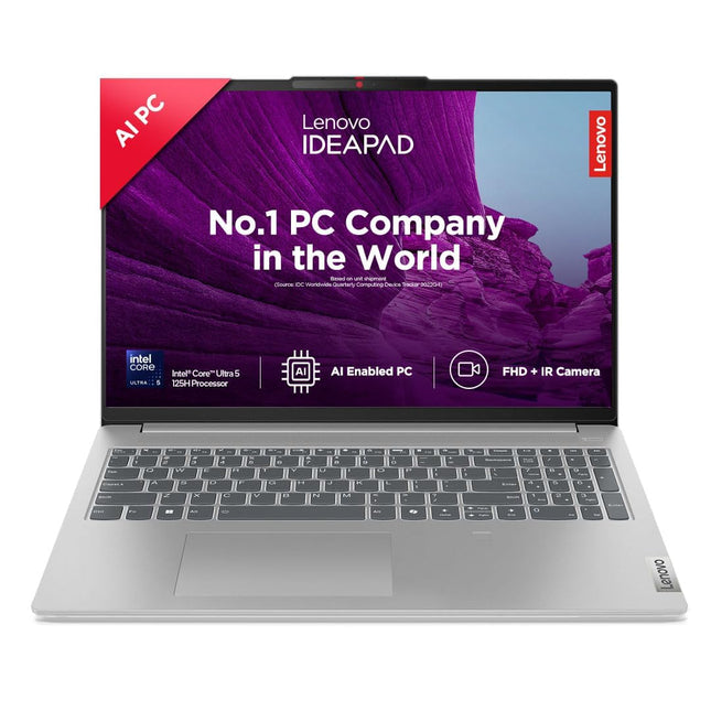 Lenovo IdeaPad Slim 5 Intel Core Ultra 5 125H Built-in AI 16" (40.64cm) WUXGA-IPS 300Nits Thin & Light Laptop (16GB/512GB SSD/Win 11/100%sRGB/MSO/1Yr ADP Free/3 month Game Pass/Grey/1.8Kg), 83DC007LIN 