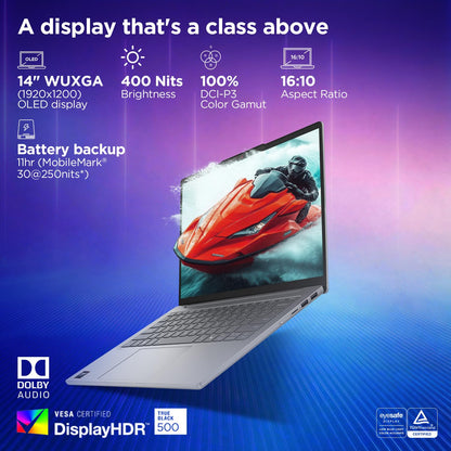 Lenovo IdeaPad Slim 5, AMD Ryzen AI 7 350, 24GB RAM, 1TB SSD, WUXGA OLED 14"(35.5cm), Win11, Office Home'24, Grey, 1.4Kg, 83HX001NIN, Copilot+ PC, Backlit Keyboard, 1Yr ADP Free AI Powered Laptop 