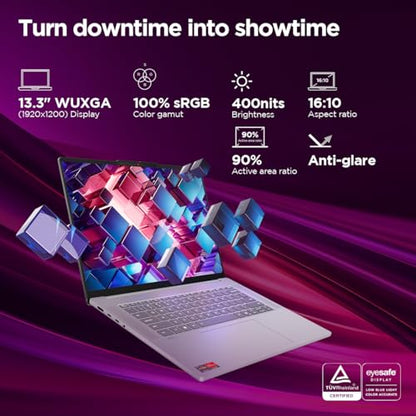 Lenovo IdeaPad Slim 5 Ryzen 7 7735HS (16GB RAM/512GB SSD/Integrated AMD Radeon 680M Graphics/WUXGA IPS Display/13.3" (33.7cm)/Windows 11/Office Home 2024/Backlit KB/Grey/1.15Kg), 83J2000HIN Laptop 