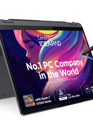 Lenovo Ideapad Flex 5 Ryzen 7 5700U 14" (35.5Cm) AMD Wuxga+IPS 2-in-1 Laptop (16Gb/512Gb Ssd/Win 11/Office 2021/Backlit Kb/Fingerprint/Fhd Camera/Alexa/3 Month Game Pass/Storm Grey/1.55Kg),82R900ELIN 