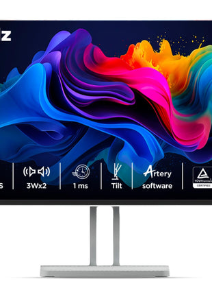 Lenovo L-Series 24 inch (60.45cm) FHD IPS Monitor| 100Hz, 1ms, FreeSync, 99% sRGB, 3Wx2 Speakers, 1x HDMI 1.4, 1x VGA, Tilt, Smart Display Customization Artery Cloud Grey, L24i-4A 