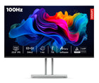 Lenovo L-Series 24 inch (60.45cm) FHD IPS Monitor| 100Hz, 1ms, FreeSync, 99% sRGB, 3Wx2 Speakers, 1x HDMI 1.4, 1x VGA, Tilt, Smart Display Customization Artery Cloud Grey, L24i-4A 