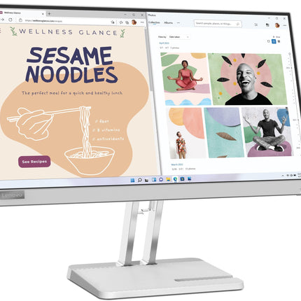 Lenovo L-Series 54.48 cm (21.4inch) | FHD Ultraslim Monitor |16.7Mn Colors, 75Hz, 4ms, AMD FreeSync, HDMI,TUV Eye Comfort & Low Blue Light, Smart Display Customization Artery, Grey, L22e-40 