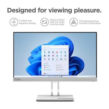 Lenovo L-Series 54.48 cm (21.4inch) | FHD Ultraslim Monitor |16.7Mn Colors, 75Hz, 4ms, AMD FreeSync, HDMI,TUV Eye Comfort & Low Blue Light, Smart Display Customization Artery, Grey, L22e-40 