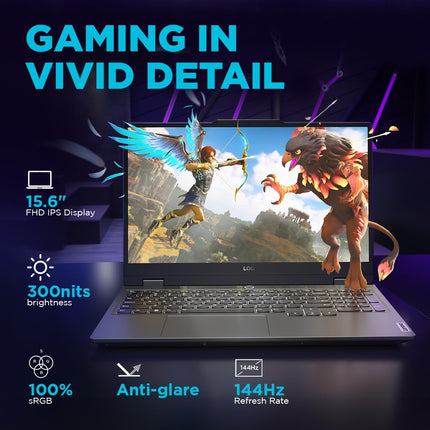 Lenovo LOQ 12th Gen Intel Core i5-12450HX 15.6" (39.6cm) 144Hz 300Nits FHD IPS Gaming Laptop (16GB RAM/512GB SSD/NVIDIA RTX 3050 6GB/Win 11/Office 2024/3 Mon. Game Pass/Grey/2.4Kg), 83GS00PJIN 