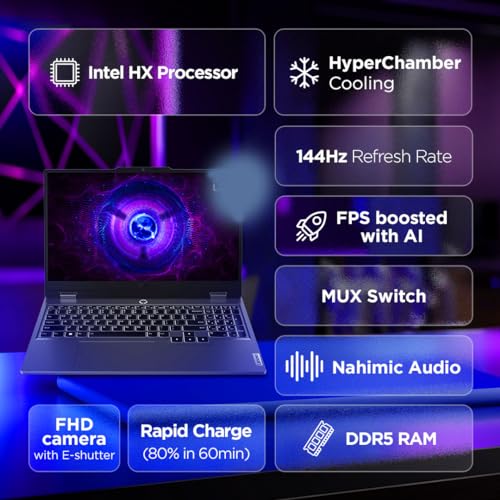 Lenovo LOQ Intel Core i5-13450HX 15.6" (39.6cm) 144Hz 300Nits FHD Gaming Laptop (16GB/512GB SSD/Win 11/NVIDIA RTX 3050 6GB Graphics/100% sRGB/Office 21/1Yr ADP Free/Grey/2.4Kg), 83DV00BHIN 