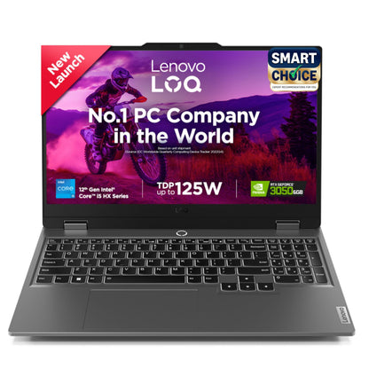 Lenovo LOQ 2024 12Th Gen Intel Core I5-12450HX | NVIDIA RTX 3050 6GB (16GB RAM/512GB SSD/15.6" (39.6Cm)/Windows 11/Office Home 2024/100% Srgb/3 Mon. Game Pass/Grey/2.4Kg), 83GS00LNIN Gaming Laptop 