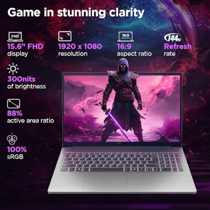 Lenovo LOQ Essential Intel Core i5-12450HX| NVIDIA RTX 2050 4GB (12GB RAM/512GB SSD/144Hz/15.6" (39.6cm)/Windows 11/Office Home 2024/3 Mon. Game Pass/Grey/1.7Kg), 83LK0032IN AI Gaming Laptop 