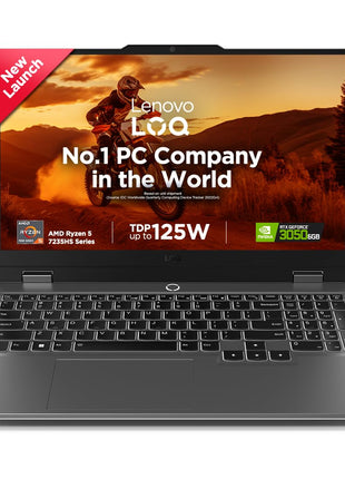 Lenovo Smartchoice LOQ AMD Ryzen 5 7235HS | NVIDIA RTX 3050 6GB (24GB RAM/512GB SSD/15.6" (39.6cm)/Windows 11/Office Home 2024/100% sRGB/3 Mon. Game Pass/Grey/2.4Kg), 83JC00EFIN Gaming Laptop 