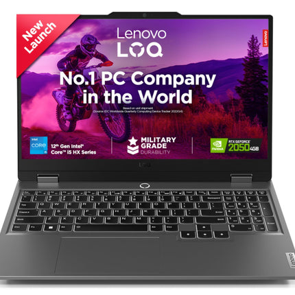 Lenovo LOQ, Intel Core i5 12th Gen 12450HX, NVIDIA RTX 2050 4GB, 12GB RAM, 512GB SSD, 15.6"(39.6cm), Windows 11, Office Home 2024, Grey, 2.4Kg, 83GS00LJIN, 100% sRGB, 3 Mon. Game Pass Gaming Laptop 