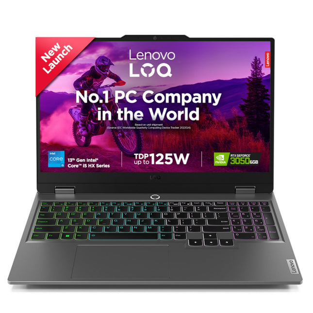 Lenovo LOQ Intel Core i5-13450HX 15.6" (39.6cm) 144Hz 300Nits FHD Gaming Laptop (16GB/512GB SSD/Win 11/NVIDIA RTX 3050 6GB Graphics/100% sRGB/Office 21/1Yr ADP Free/Grey/2.4Kg), 83DV00BHIN 