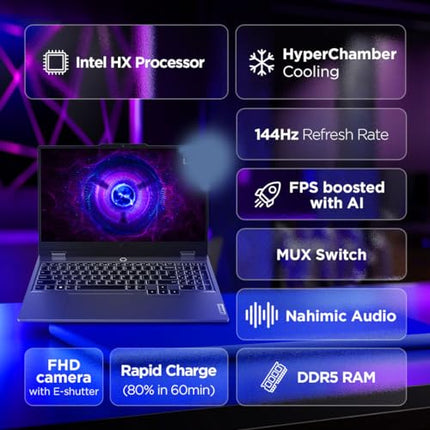 Lenovo LOQ Intel Core i5-13450HX 15.6" (39.6cm) 144Hz 300Nits FHD Gaming Laptop (16GB/512GB SSD/Win 11/NVIDIA RTX 3050 6GB Graphics/100% sRGB/Office 21/1Yr ADP Free/Grey/2.4Kg), 83DV00BHIN 