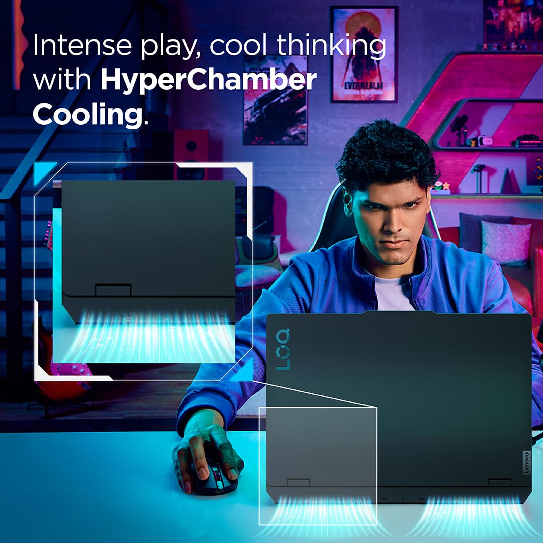 Lenovo LOQ, Intel Core i5 13th Gen 13450HX, NVIDIA RTX 4050 6GB, 16GB RAM, 512GB SSD, 15.6"(39.6cm), Windows 11, Office Home 2024, Grey, 2.4Kg, 83DV00X4IN, 100% sRGB, 3 Mon. Game Pass Gaming Laptop 