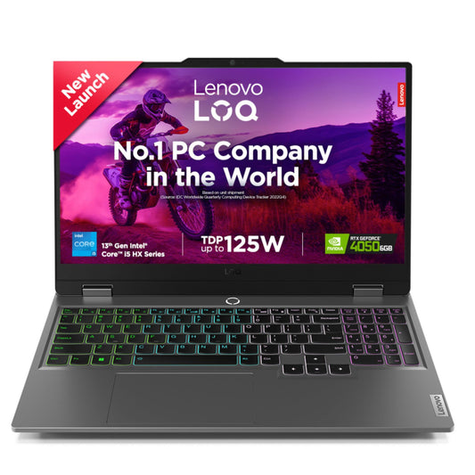 Lenovo LOQ 2024, Intel Core i5-13450HX, 13th Gen, NVIDIA RTX 4050-6GB, 16GB RAM, 512GB SSD, FHD 144Hz, 15.6"/39.6cm, Windows 11, Office Home 2024, Grey, 2.4Kg, 83DV018JIN, 1Yr ADP Free Gaming Laptop 