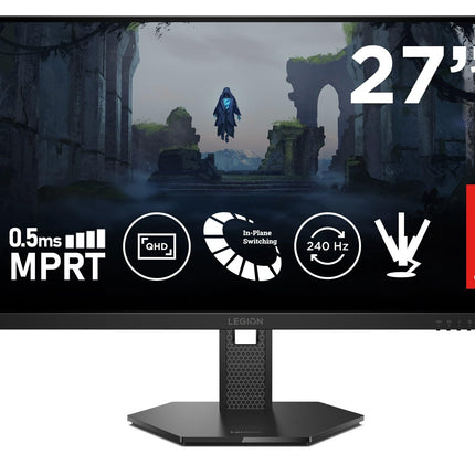 Lenovo Legion 27Q-10 | 27" (68.58cm) QHD IPS 240Hz Gaming Monitor | 0.5ms, AMD FreeSync, NVIDIA G-Sync 99% sRGB, 2xHDMI 2.1 TMDS, 1xDP 1.4| Tilt, Swivel, Pivot, Height Adjust | Black | 68C6GAC4IN 