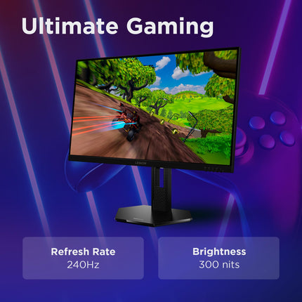 Lenovo Legion 27Q-10 | 27" (68.58cm) QHD IPS 240Hz Gaming Monitor | 0.5ms, AMD FreeSync, NVIDIA G-Sync 99% sRGB, 2xHDMI 2.1 TMDS, 1xDP 1.4| Tilt, Swivel, Pivot, Height Adjust | Black | 68C6GAC4IN 