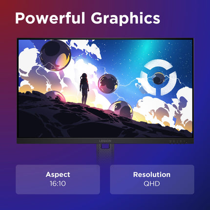 Lenovo Legion 27Q-10 | 27" (68.58cm) QHD IPS 240Hz Gaming Monitor | 0.5ms, AMD FreeSync, NVIDIA G-Sync 99% sRGB, 2xHDMI 2.1 TMDS, 1xDP 1.4| Tilt, Swivel, Pivot, Height Adjust | Black | 68C6GAC4IN 