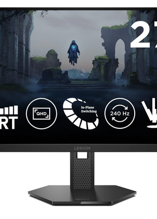 Lenovo Legion 27Q-10 | 27" (68.58cm) QHD IPS 240Hz Gaming Monitor | 0.5ms, AMD FreeSync, NVIDIA G-Sync 99% sRGB, 2xHDMI 2.1 TMDS, 1xDP 1.4| Tilt, Swivel, Pivot, Height Adjust | Black | 68C6GAC4IN 