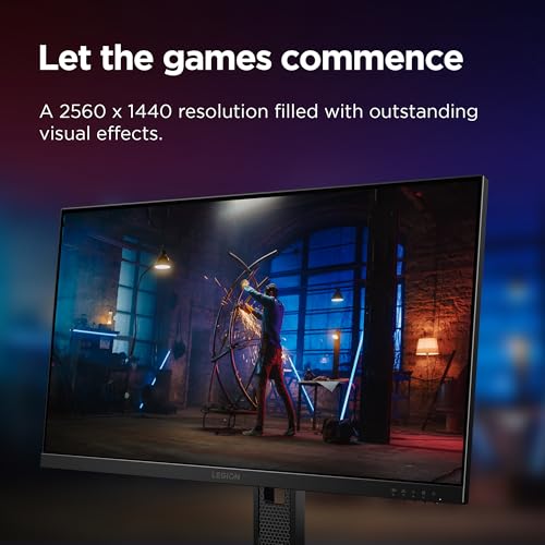 Lenovo Legion 27Q-10 | 27" (68.58cm) QHD IPS 240Hz Gaming Monitor | 0.5ms, AMD FreeSync, NVIDIA G-Sync 99% sRGB, 2xHDMI 2.1 TMDS, 1xDP 1.4| Tilt, Swivel, Pivot, Height Adjust | Black | 68C6GAC4IN 
