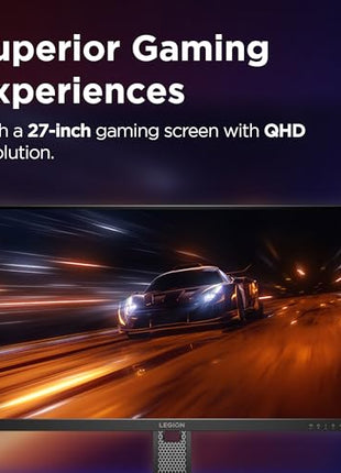 Lenovo Legion 27Q-10 | 27" (68.58cm) QHD IPS 240Hz Gaming Monitor | 0.5ms, AMD FreeSync, NVIDIA G-Sync 99% sRGB, 2xHDMI 2.1 TMDS, 1xDP 1.4| Tilt, Swivel, Pivot, Height Adjust | Black | 68C6GAC4IN 