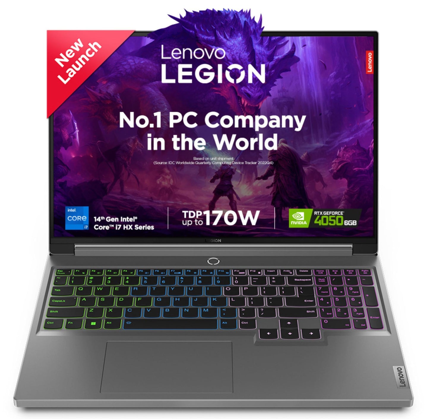 Lenovo Legion 5 Intel Core i7-14650HX 16" (40.64cm) WQXGA IPS 350Nits 165Hz Gaming Laptop (16GB/1TB SSD/Win 11/Office 2021/NVIDIA RTX 4050 6GB/100%sRGB/Alexa/3 Month Game Pass/Grey/2.3Kg), 83DG004RIN 