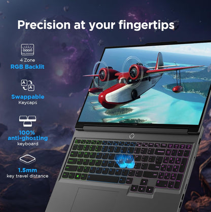 Lenovo Legion 5 Intel Core i7-14650HX 16" (40.64cm) WQXGA IPS 350Nits 165Hz Gaming Laptop (16GB/1TB SSD/Win 11/Office 2021/NVIDIA RTX 4050 6GB/100%sRGB/Alexa/3 Month Game Pass/Grey/2.3Kg), 83DG004RIN 