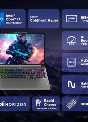 Lenovo Legion 5 Intel Core i7-14650HX 16" (40.64cm) WQXGA IPS 350Nits 165Hz Gaming Laptop (16GB/1TB SSD/Win 11/Office 2021/NVIDIA RTX 4050 6GB/100%sRGB/Alexa/3 Month Game Pass/Grey/2.3Kg), 83DG004RIN 
