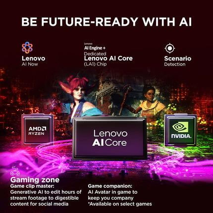 Lenovo Legion 5 2025 AMD Ryzen 7 260 | NVIDIA RTX 5050 8GB (16GB RAM/1TB SSD/WUXGA IPS/165Hz/15(39.6cm)/Windows 11/Office 2024+AI Now/Black/2.5Kg), 83M00073IN AI Powered Gaming Laptop 
