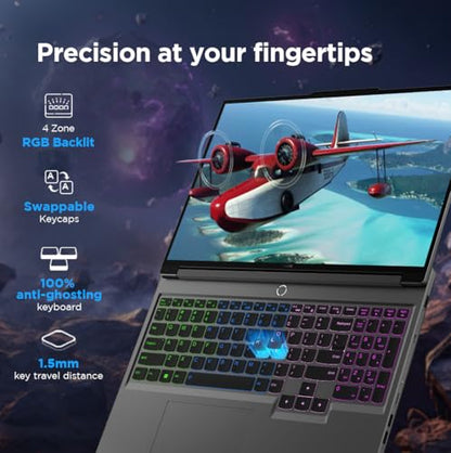 Lenovo Legion 5 Intel Core i7-14650HX 16" (40.64cm) WQXGA IPS 350Nits 165Hz Gaming Laptop (16GB/1TB SSD/Win 11/Office 2021/NVIDIA RTX 4070 8GB/100%sRGB/Alexa/3 Month Game Pass/Grey/2.3Kg), 83DG009DIN 