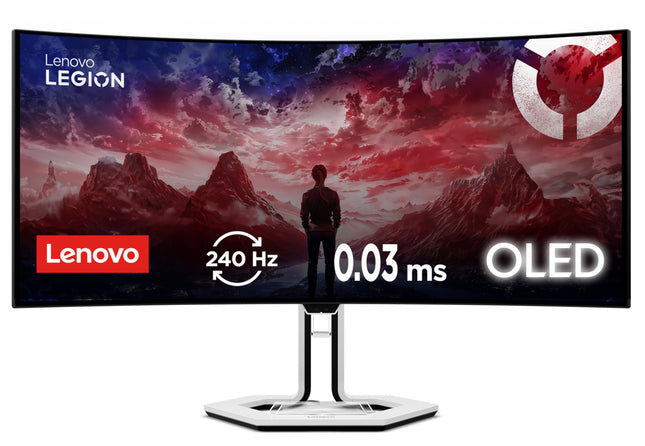 Lenovo Legion Pro 34WD-10| 34" 240Hz WQHD OLED Curved Gaming Monitor|0.03ms, USB-C Docking 140W PD,2xHDMI+DP, RJ45|Tilt,Swivel,Height Stand|AI Smart Sensors|2x5W Speakers|KVM Switch| 67C9UAC1IN 