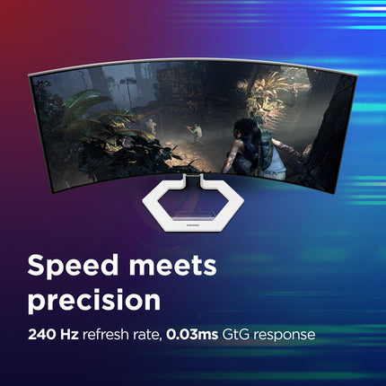 Lenovo Legion Pro 34WD-10| 34" 240Hz WQHD OLED Curved Gaming Monitor|0.03ms, USB-C Docking 140W PD,2xHDMI+DP, RJ45|Tilt,Swivel,Height Stand|AI Smart Sensors|2x5W Speakers|KVM Switch| 67C9UAC1IN 