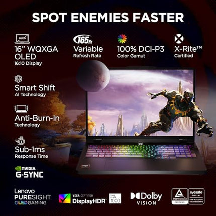 Lenovo Legion Pro 5 2025 AMD Ryzen 9 9955HX | NVIDIA RTX 5060 8GB (32GB RAM/1TB SSD/WQXGA OLED/165Hz/16 (40.6cm)/Windows 11/Office 2024+AI Now/Black/2.3Kg), 83F20037IN AI Powered Gaming Laptop 