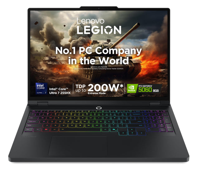 Lenovo Legion Pro 5 2025 Intel Core Ultra 7 255HX | NVIDIA RTX 5060 8GB (32GB RAM/1TB SSD/WQXGA OLED/165Hz/16 (40.6cm)/Windows 11/Office 2024+AI Now/Black/2.4Kg), 83F3007CIN AI Powered Gaming Laptop 
