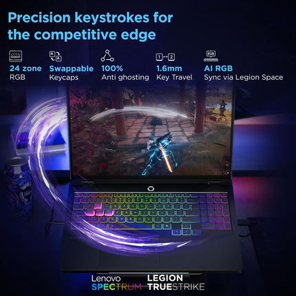 Lenovo Legion Pro 5 2025 Intel Core Ultra 7 255HX | NVIDIA RTX 5060 8GB (32GB RAM/1TB SSD/WQXGA OLED/165Hz/16 (40.6cm)/Windows 11/Office 2024+AI Now/Black/2.4Kg), 83F3007CIN AI Powered Gaming Laptop 