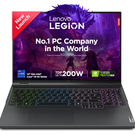 Lenovo Legion Pro 5 Intel Core i9-14900HX 16" (40.64cm) WQXGA IPS 500Nits 240Hz Gaming Laptop (32GB/1TB SSD/Win 11/Office 2021/NVIDIA RTX 4070 8GB/100% DCI-P3/3 Month Game Pass/Grey/2.5Kg), 83DF003PIN 
