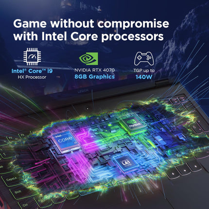 Lenovo Legion Pro 5 Intel Core i9-14900HX 16" (40.64cm) WQXGA IPS 500Nits 240Hz Gaming Laptop (32GB/1TB SSD/Win 11/Office 2021/NVIDIA RTX 4070 8GB/100% DCI-P3/3 Month Game Pass/Grey/2.5Kg), 83DF003PIN 