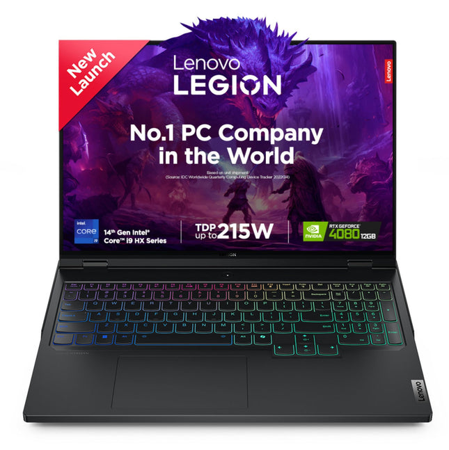 Lenovo Legion Pro 7 Intel Core i9-14900HX 16" (40.6cm) WQXGA IPS 500Nits 240Hz Gaming Laptop (32GB/1TB SSD/Win 11/Office 21/NVIDIA RTX 4080 12GB/100% DCI-P3/3mon Xbox Game Pass/Black/2.6Kg),83DE001HIN 
