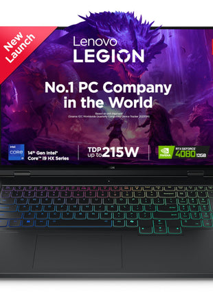 Lenovo Legion Pro 7 Intel Core i9-14900HX 16" (40.6cm) WQXGA IPS 500Nits 240Hz Gaming Laptop (32GB/1TB SSD/Win 11/Office 21/NVIDIA RTX 4080 12GB/100% DCI-P3/3mon Xbox Game Pass/Black/2.6Kg),83DE001HIN 
