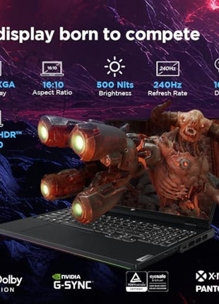 Lenovo Legion Pro 7 Intel Core i9-14900HX 16" (40.6cm) WQXGA IPS 500Nits 240Hz Gaming Laptop (32GB/1TB SSD/Win 11/Office 21/NVIDIA RTX 4080 12GB/100% DCI-P3/3mon Xbox Game Pass/Black/2.6Kg),83DE001HIN 