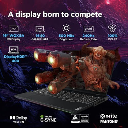 Lenovo Legion Pro 7 Intel Core i9-14900HX 16" (40.6cm) WQXGA IPS 500Nits 240Hz Gaming Laptop (32GB/1TB SSD/Win 11/Office 21/NVIDIA RTX 4080 12GB/100% DCI-P3/3mon Xbox Game Pass/Black/2.6Kg),83DE001HIN 