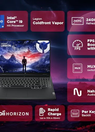 Lenovo Legion Pro 7 Intel Core i9-14900HX 16" (40.6cm) WQXGA IPS 500Nits 240Hz Gaming Laptop (32GB/1TB SSD/Win 11/Office 21/NVIDIA RTX 4080 12GB/100% DCI-P3/3mon Xbox Game Pass/Black/2.6Kg),83DE001HIN 