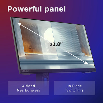 Lenovo Legion R24e | 24" (60.9cm) FHD 180Hz Gaming Monitor | 0.5ms, AMD FreeSync, 99% sRGB, 1xHDMI 2.1 TMDS, 1xDP 1.4| Tilt, Swivel, Pivot, Height Adjust | Black | 67CCGAC4IN 