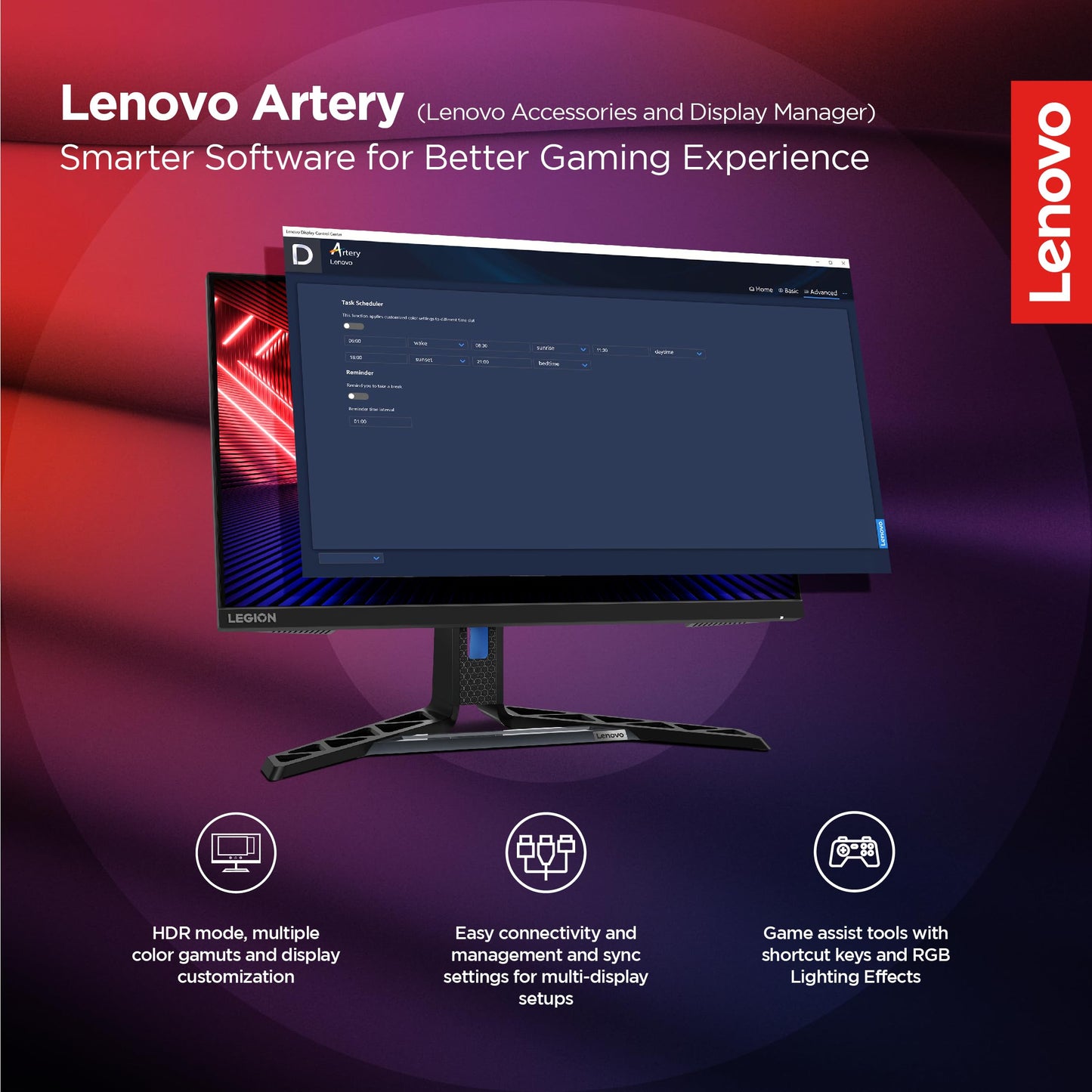 Lenovo Legion R25i-30 | 25 Inch (63.5cm) 165Hz FHD Gaming Monitor | 0.5ms, AMD Freesync, 99%sRGB, 90% DCI-P3, 3Wx2 Speaker, 2xHDMI, 1xDP| Tilt, Swivel, Pivot, Height Adjust Stand | Black | 67B7GACBIN 