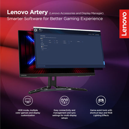 Lenovo Legion R27q-30 | 27 Inch (68.58cm) 180Hz 2K QHD Gaming Monitor | 0.5ms, AMD FreeSync, 99%sRGB, 90% DCI-P3, 3Wx2 Speaker, 2xHDMI, 1xDP|Tilt, Swivel, Pivot, Height Adjust Stand, Black, 67B4GAC1IN 