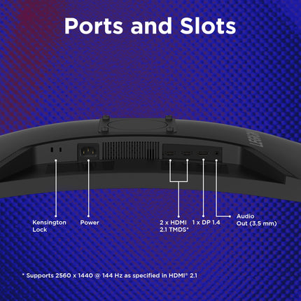 Lenovo Legion-R27qc-30 | 27" (68.5cm) QHD 180Hz Curved Gaming Monitor | 0.5ms, AMD FreeSync, 99%sRGB, 3Wx2Speaker, 2xHDMI 2.1 TMDS, 1xDP 1.4 (HBR3)|Tilt, Swivel, Pivot, Height Adjust|Black| 67C6GAC2IN 