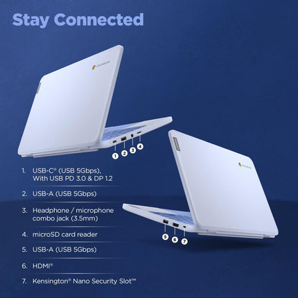 Lenovo {SmartChoice)Chromebook Intel Celeron N4500 (4GB RAM/64GB eMMC 5.1/11.6 Inch (29.46cm)/HD Display/2Wx2 Stereo Speakers/HD Camera/Chrome OS/Blue/1.21Kg), 82UY0014HA 