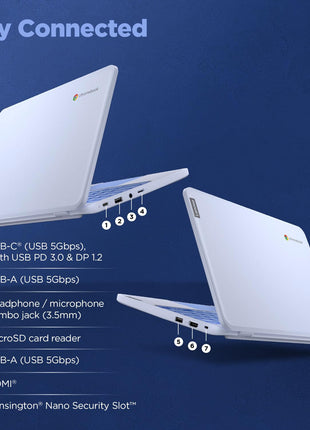 Lenovo {SmartChoice)Chromebook Intel Celeron N4500 (4GB RAM/64GB eMMC 5.1/11.6 Inch (29.46cm)/HD Display/2Wx2 Stereo Speakers/HD Camera/Chrome OS/Blue/1.21Kg), 82UY0014HA 