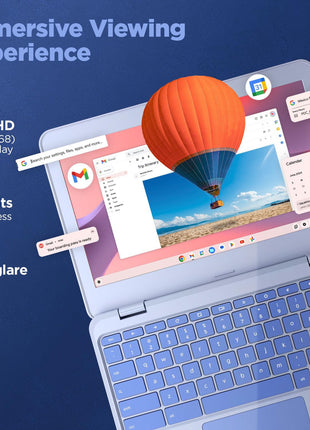 Lenovo {SmartChoice)Chromebook Intel Celeron N4500 (4GB RAM/64GB eMMC 5.1/11.6 Inch (29.46cm)/HD Display/2Wx2 Stereo Speakers/HD Camera/Chrome OS/Blue/1.21Kg), 82UY0014HA 